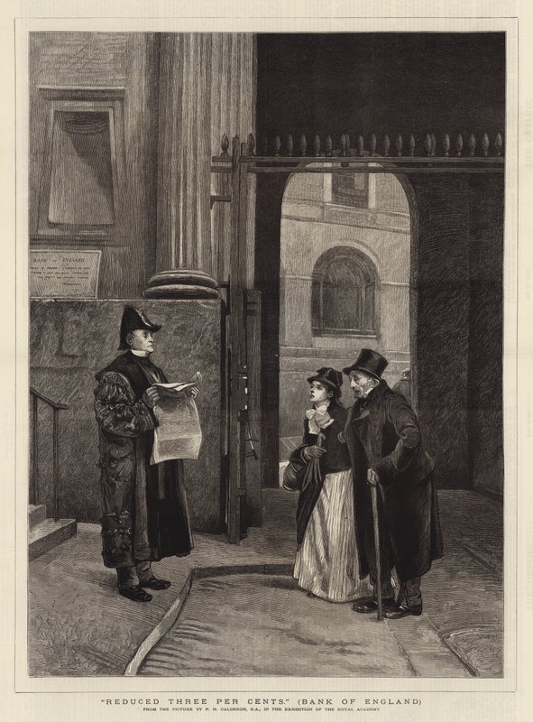 Snížené o tři procenta, Bank of England od Philip Hermogenes Calderon