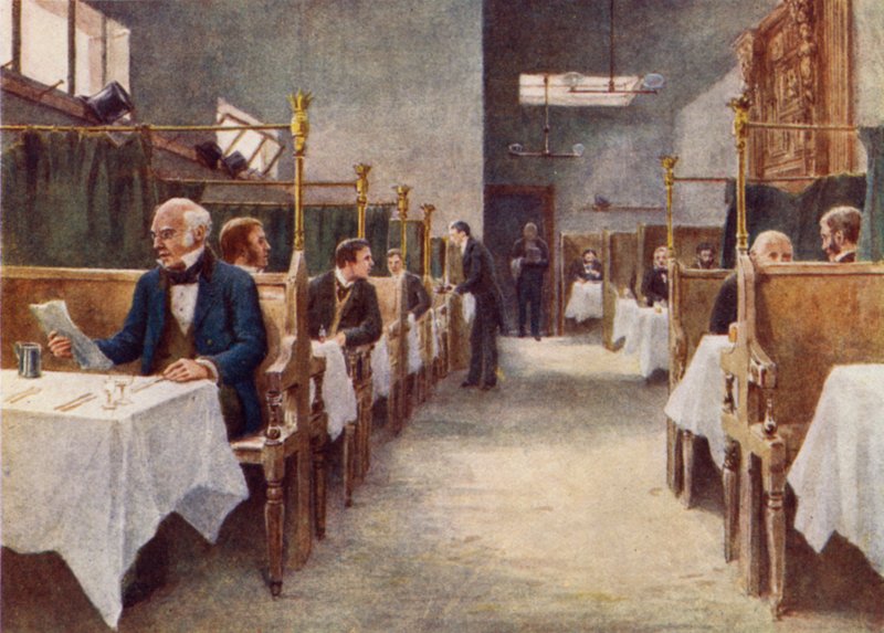 Jídelna Cock Tavern, Fleet Street, zničená 1886 od Philip Norman