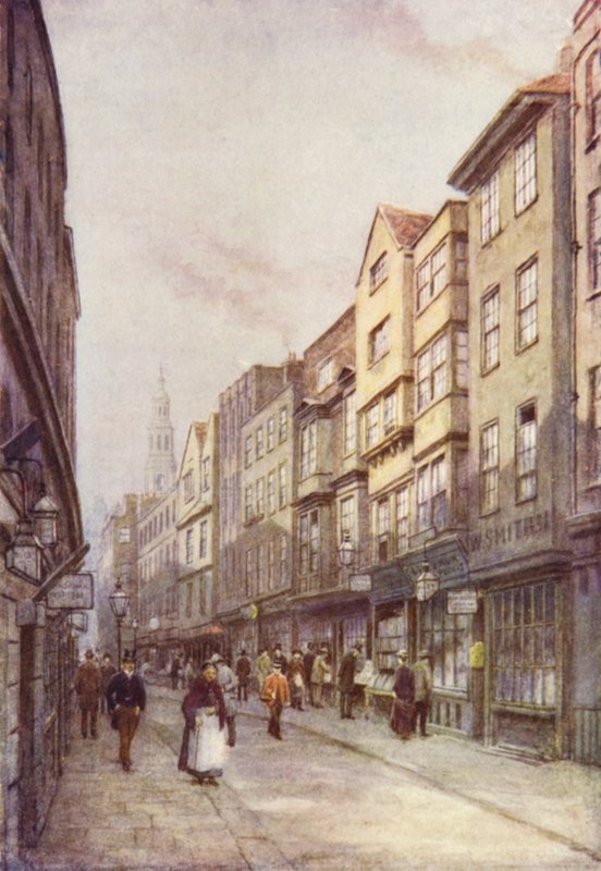 Holywell Street, Strand, při pohledu na východ, 1900 od Philip Norman