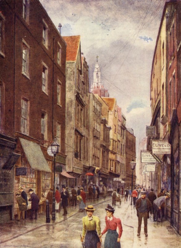 Holywell Street, Strand, při pohledu na západ, 1900 od Philip Norman