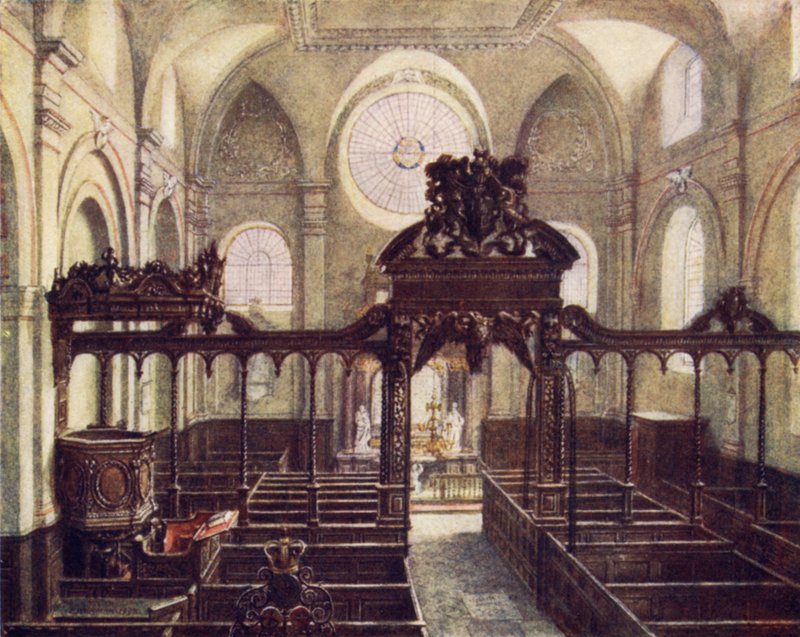 Interiér Church of All Hallows, Upper Thames Street, 1894 od Philip Norman