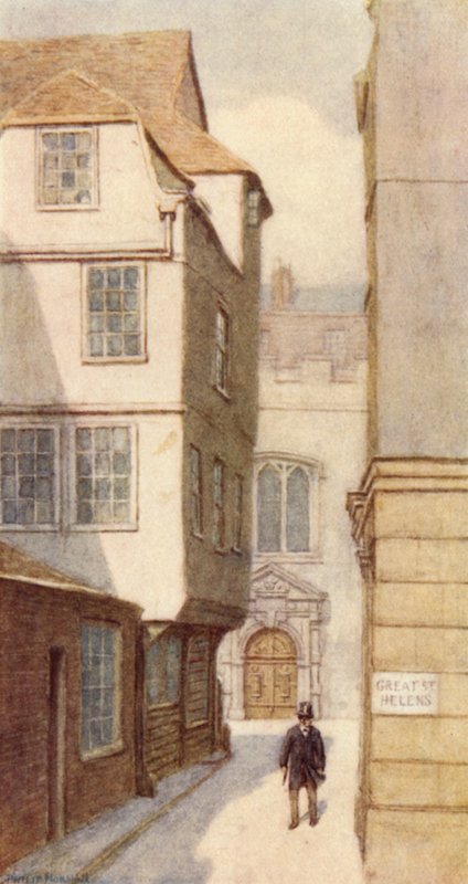 No 10 Great St Helens a Entrance of St Helens Church, 1893 od Philip Norman