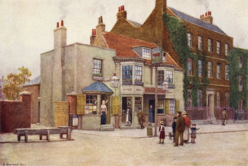 Red Cow Public-House and Fairlawn, Hammersmith Road, 1897 od Philip Norman