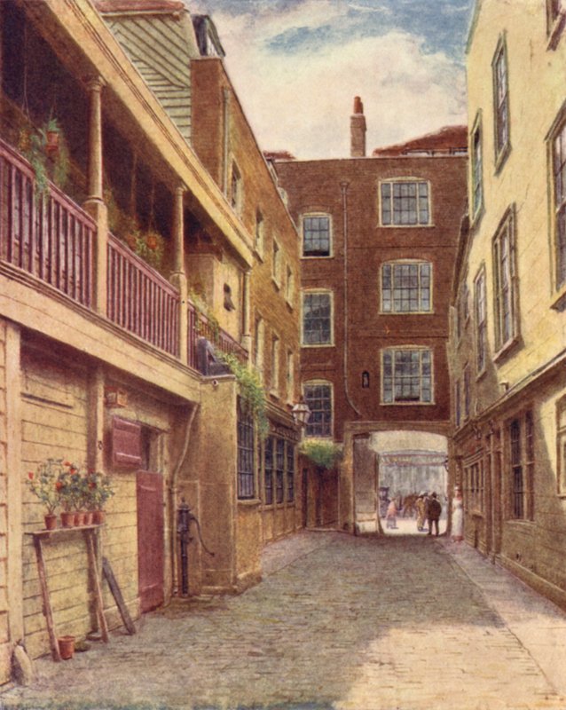 Yard of Old Bell Inn, Holborn, ze severu, 1897 od Philip Norman