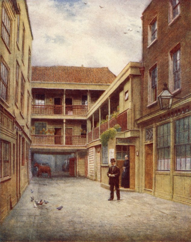 Dvůr hostince Old Bell Inn, Holborn, od jihu, 1897 od Philip Norman