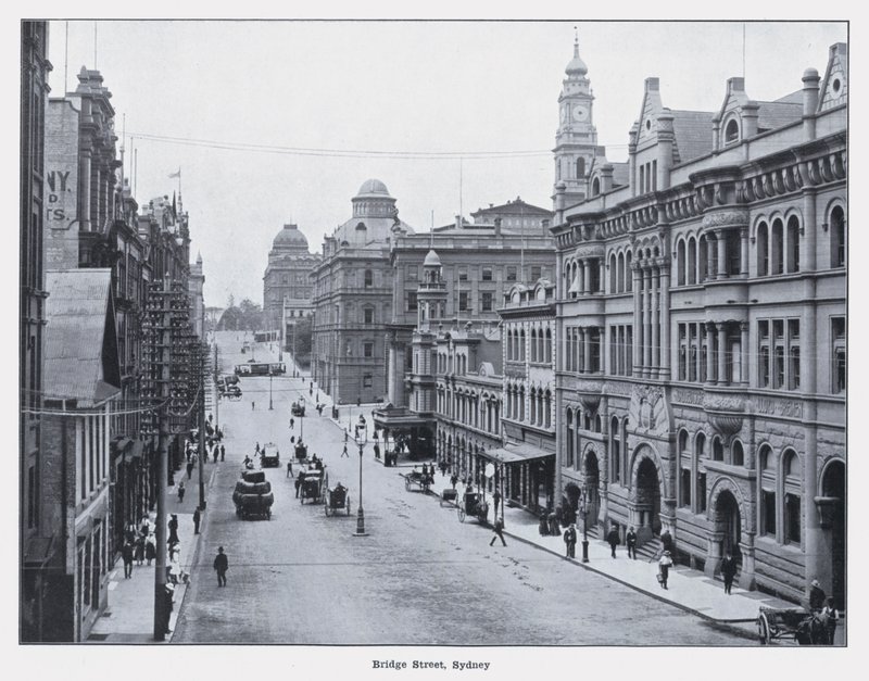 Bridge Street, Sydney (černobílá fotografie) od Photographer Australian