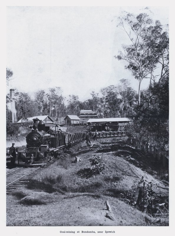 Těžba uhlí v Bundambě, poblíž Ipswiche (č/b foto) od Photographer Australian