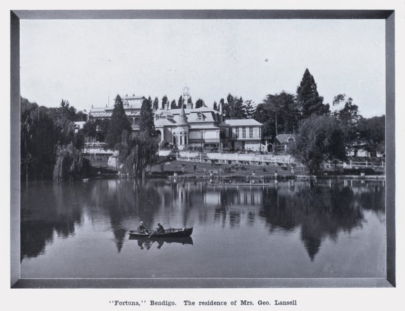 "Fortuna," Bendigo, rezidence paní George Lansell (č/b foto) od Photographer Australian
