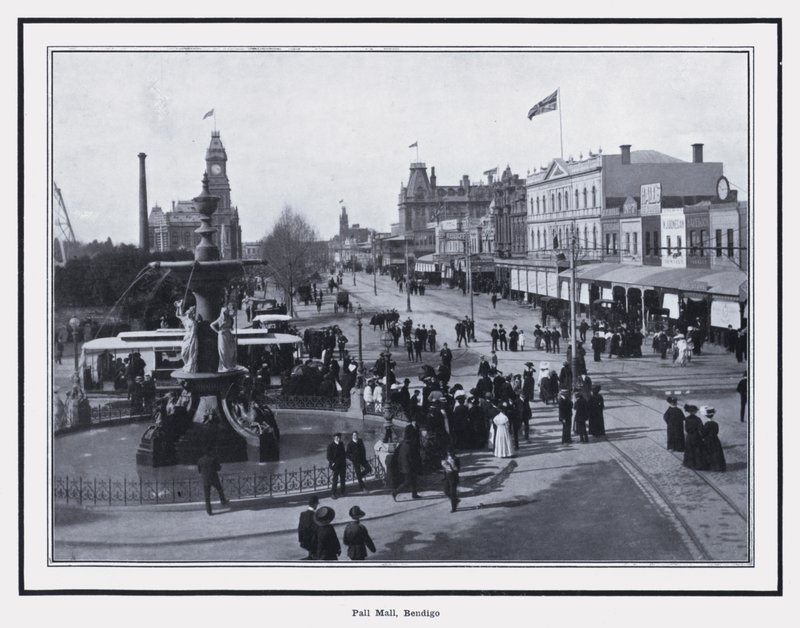Pall Mall, Bendigo (černobílá fotografie) od Photographer Australian