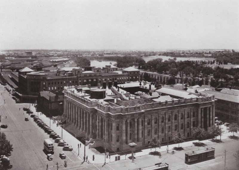 Budova parlamentu, Adelaide, Jižní Austrálie (černobílá fotografie) od Photographer Australian