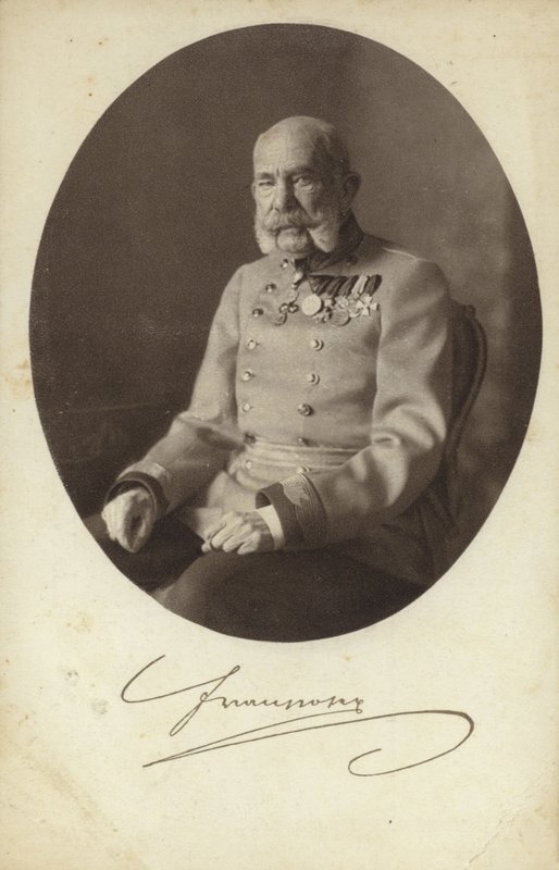 Rakouský císař František Josef I. (čb fotografie) od Photographer Austrian
