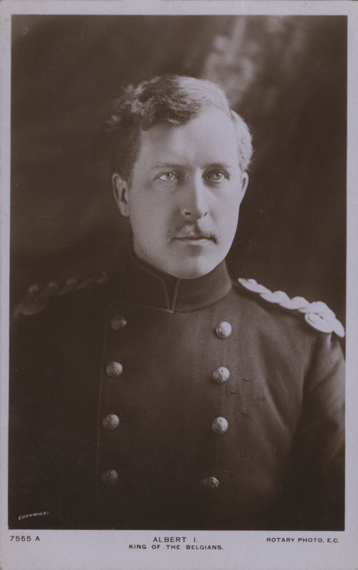 Albert I., belgický král (černobílá fotografie) od Photographer Belgian