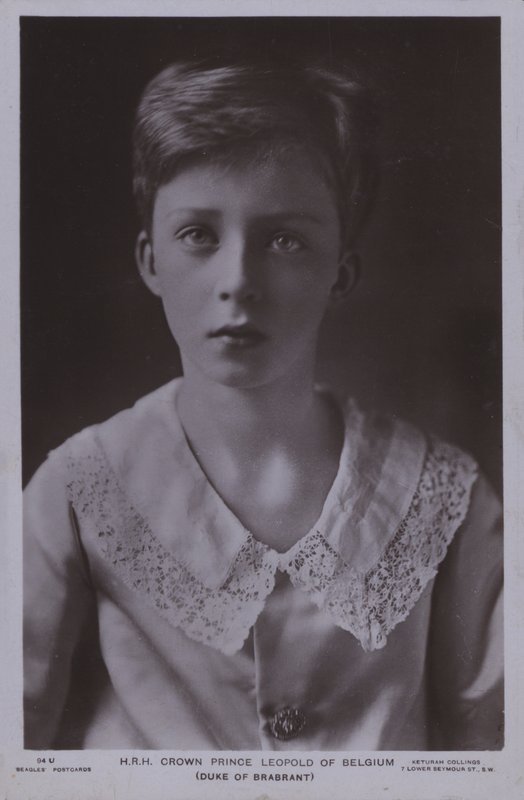 Korunní princ Leopold, pozdější belgický král Leopold III. (č/b foto) od Photographer Belgian