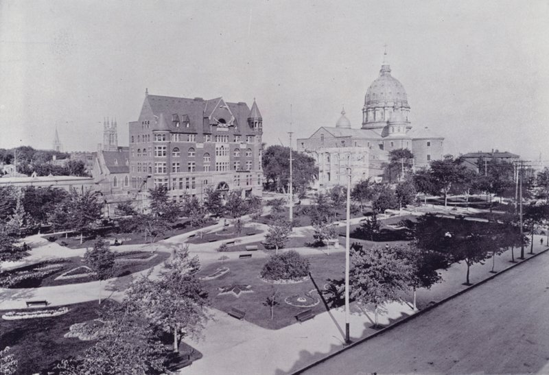 Kanada: Nová katedrála svatého Petra, Montreal (černobílá fotografie) od Photographer Canadian