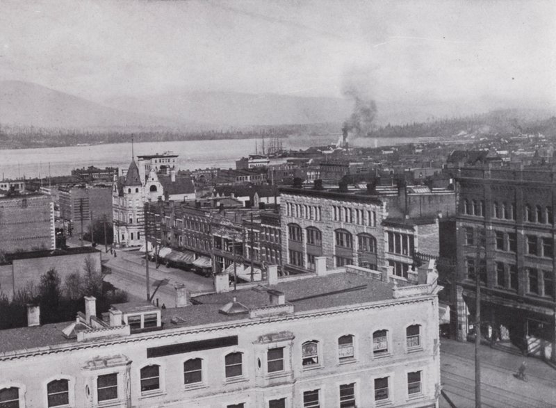Celkový pohled na Vancouver (černobílá fotografie) od Photographer Canadian