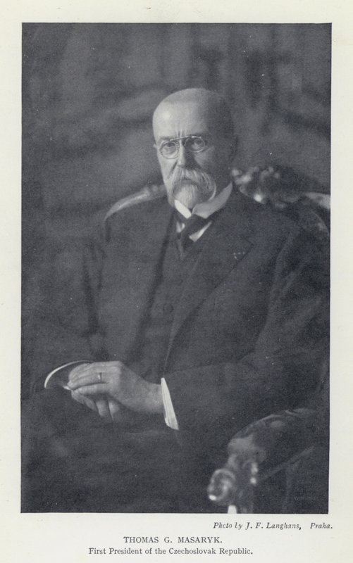 Československo: Thomas G Masaryk, první prezident Československé republiky (č/b foto) od Photographer Czech