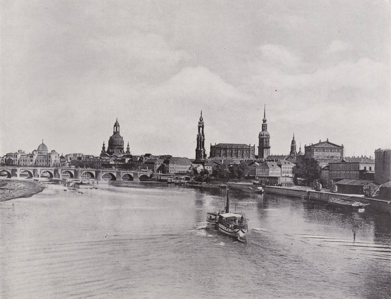 Staré město z Marienbrucke (černobílá fotografie) od Photographer German