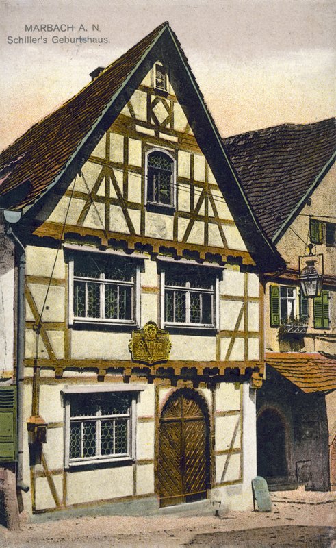 Místo narození Friedricha Schillera, Marbach am Neckar, Německo (barevné foto) od Photographer German