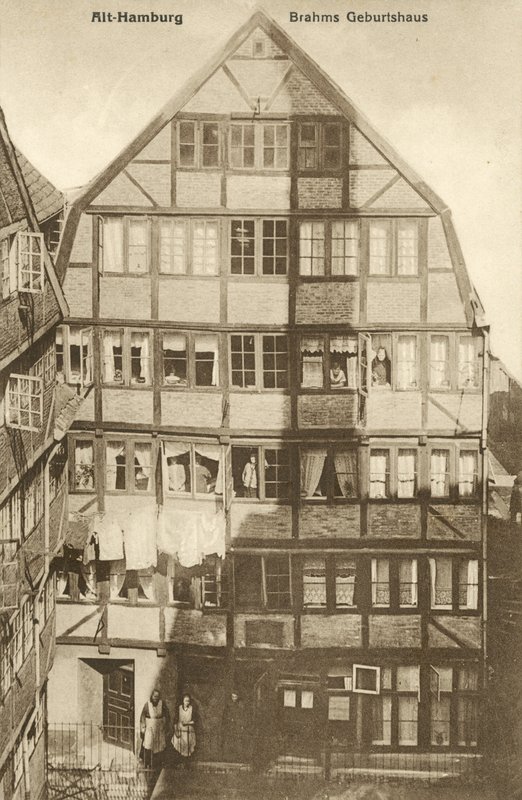 Místo narození Johannese Brahmse, Hamburk, Německo (černobílá fotografie) od Photographer German