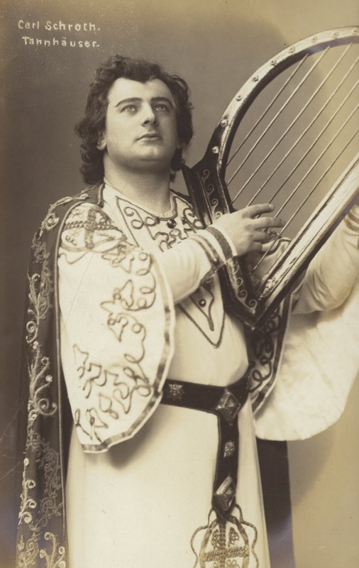 Carl Schroth, německý operní pěvec jako Tannhauser (čb foto) od Photographer German