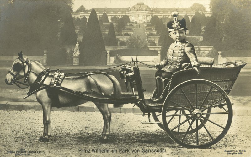 Korunní princ Willhelm, palác Sanssouci, Postupim (černobílá fotografie) od Photographer German