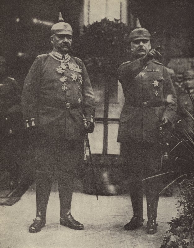 Polní maršál von Hindenburg a generál Ludendorff, velitelé německé armády (barevná litografie) od Photographer German