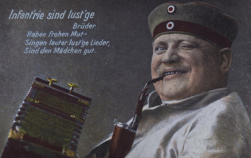 Německý voják kouřící dýmku (kolorovaná fotografie) od Photographer German