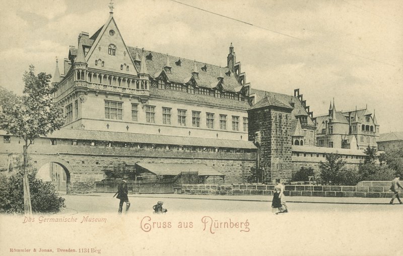 Germanisches Nationalmuseum, Norimberk (černobílá fotografie) od Photographer German