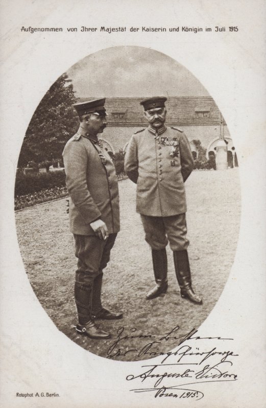 Kaiser Wilhelm II s polním maršálem Paulem von Hindenburgem, velitelem německé armády, Posen, první světová válka od Photographer German