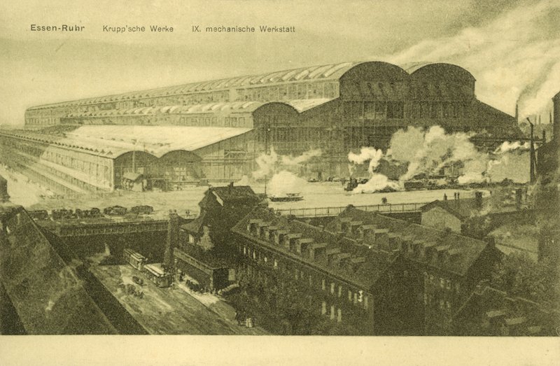 Kruppovy závody, Essen, Porúří, Německo (černobílé foto) od Photographer German