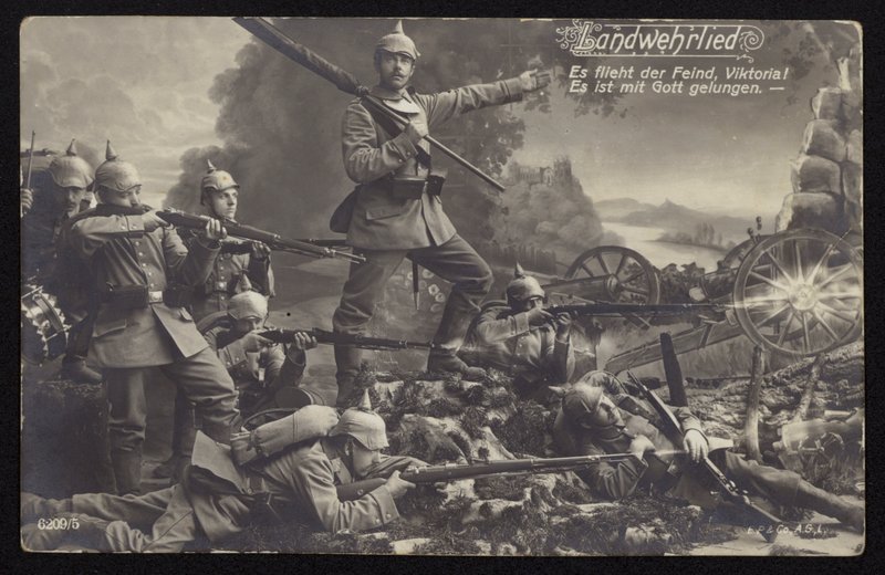 Landwehrlied (Army Song) (černobílá fotografie) od Photographer German