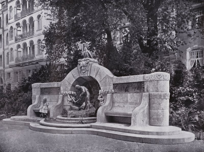 Lipsko: Marchenbrunnen (černobílá fotografie) od Photographer German