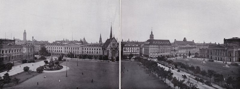 Lipsko: Panorama z Augustusplatz (černobílá fotografie) od Photographer German