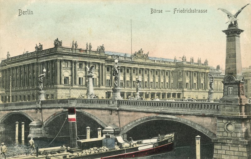Burza cenných papírů, Friedrichstrasse, Berlín (barevné foto) od Photographer German