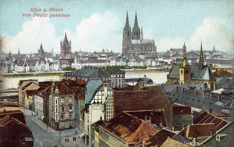Pohled na Kolín nad Rýnem přes Rýn z německého Deutzu (barevné foto) od Photographer German