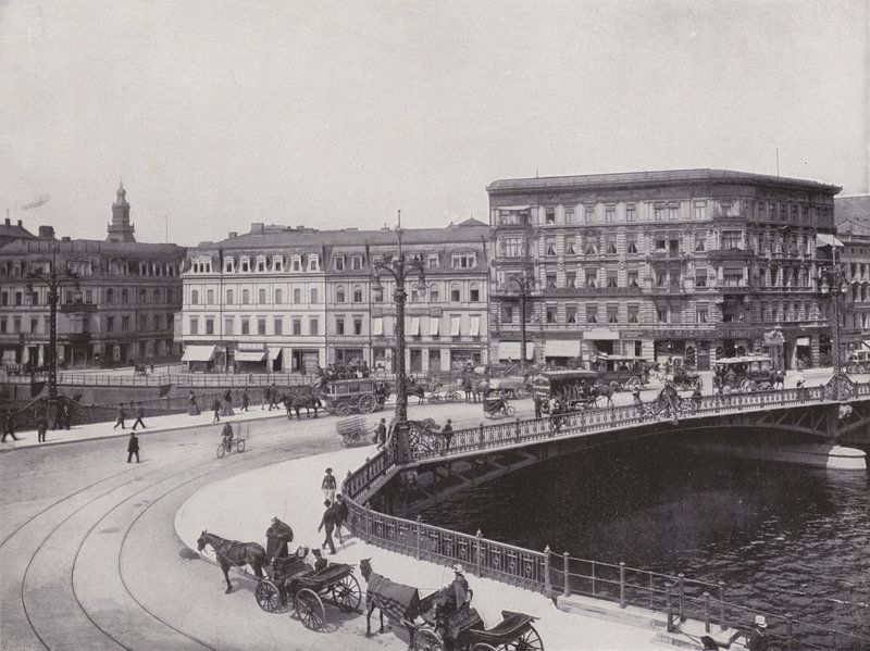 Weidendamm Bridge (černobílá fotografie) od Photographer German