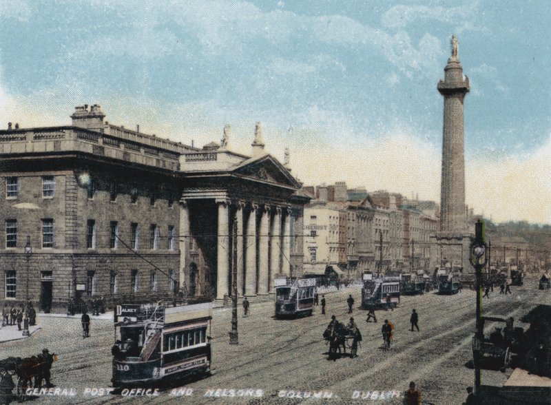 General Post Office a Nelsons Column, Dublin (barevné foto) od Photographer Irish