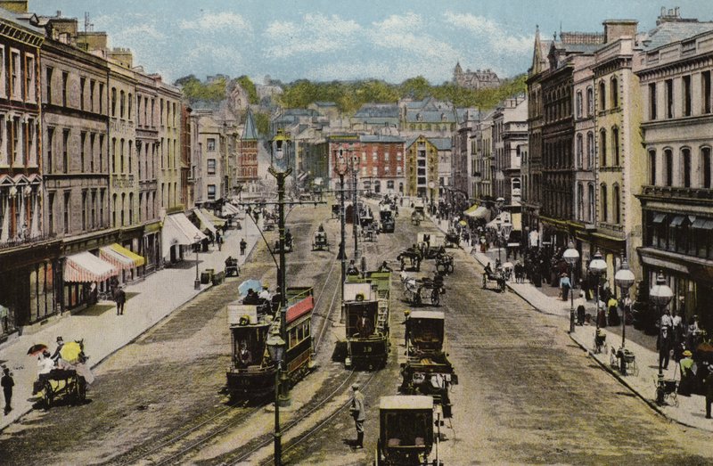 Jižní Irsko: Patrick Street, Cork (barevná fotografie) od Photographer Irish