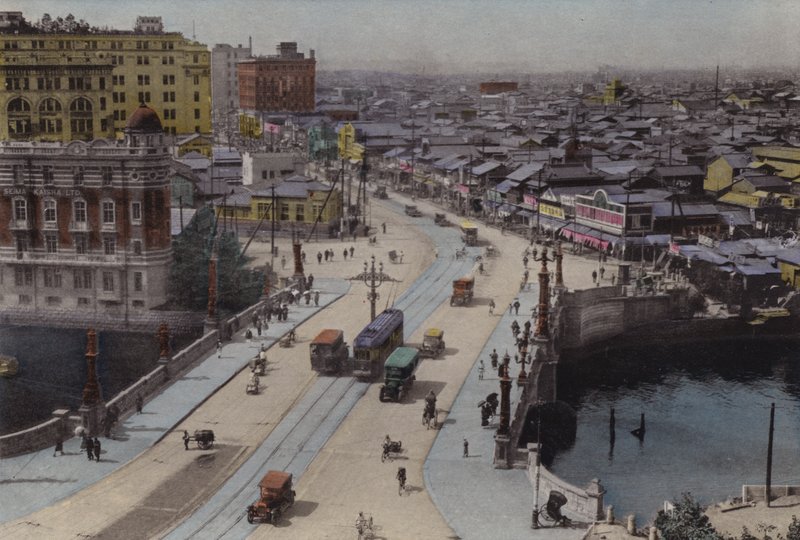Japonsko, kolem roku 1912: Nihonbashi Street, Tokio (foto) od Photographer Japanese
