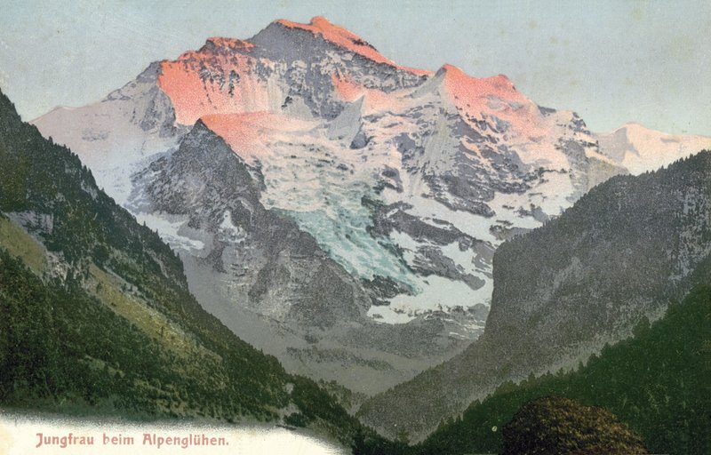 Alpenglow, Jungfrau, Švýcarsko (barevné foto) od Photographer Swiss