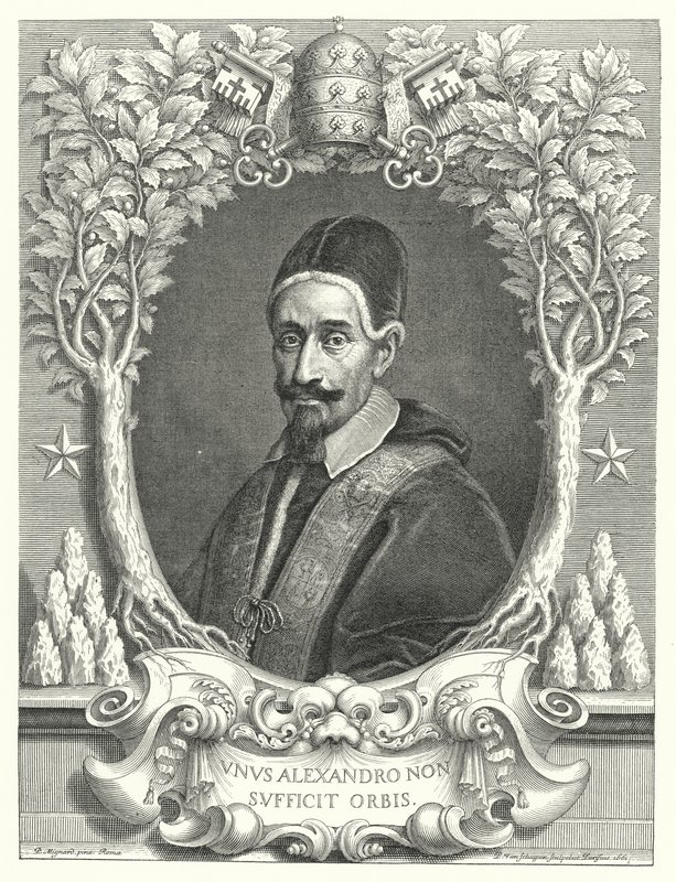 Papež Alexander VII (rytina) od Pierre (after) Mignard