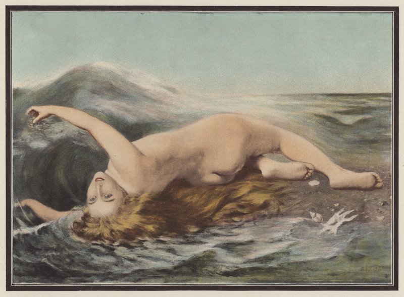 Undine si hraje s vlnami (barva lito) od Pierre Dupuis