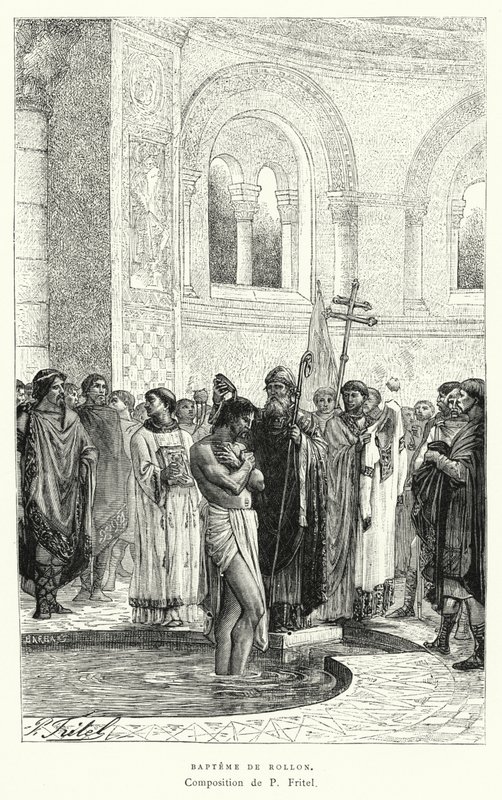 Baptism Of Rollo (rytina) od Pierre Fritel