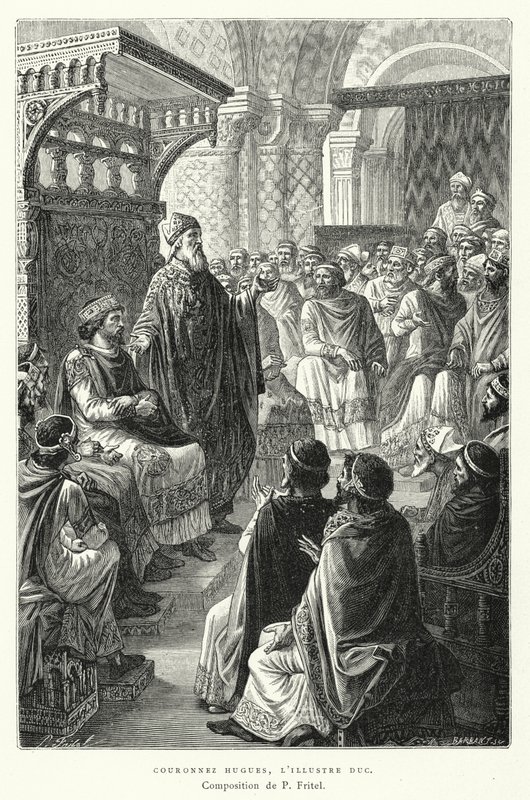 Crown Hugh, slavný vévoda (rytina) od Pierre Fritel