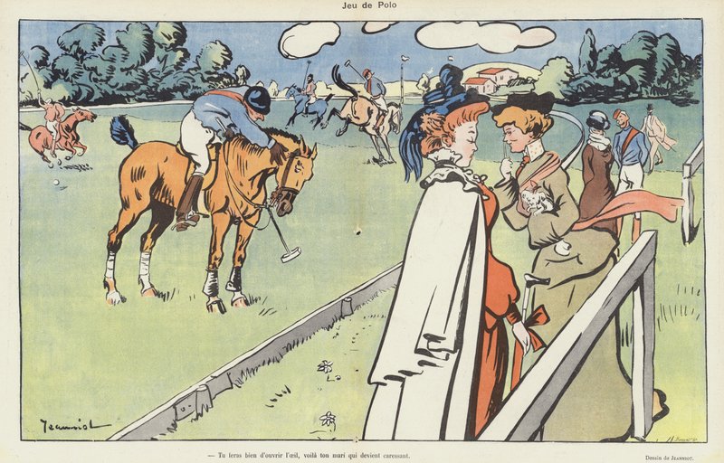 Hra póla. Ilustrace pro Le Rire od Pierre Georges Jeanniot
