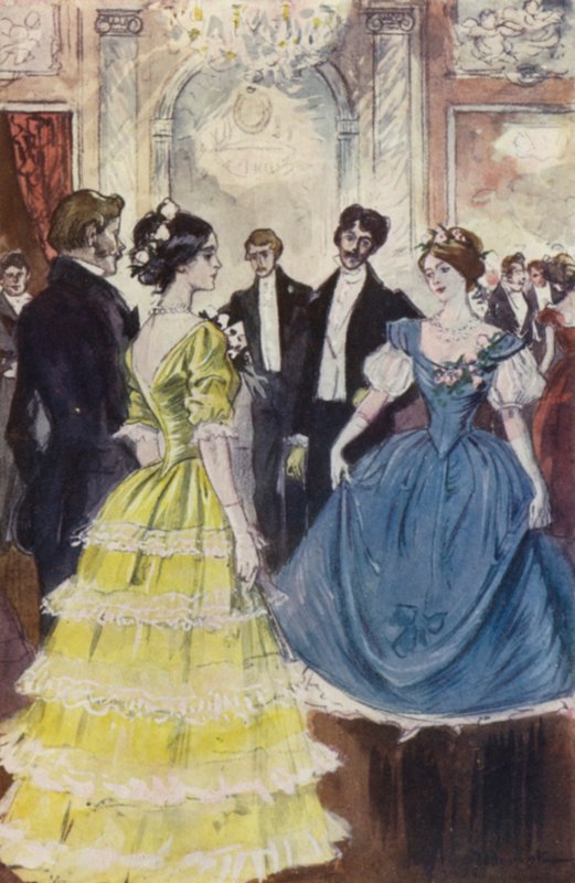 Vnímal jsem, jak Marguerite tančí s Comte de N (barevné lito) od Pierre Georges Jeanniot