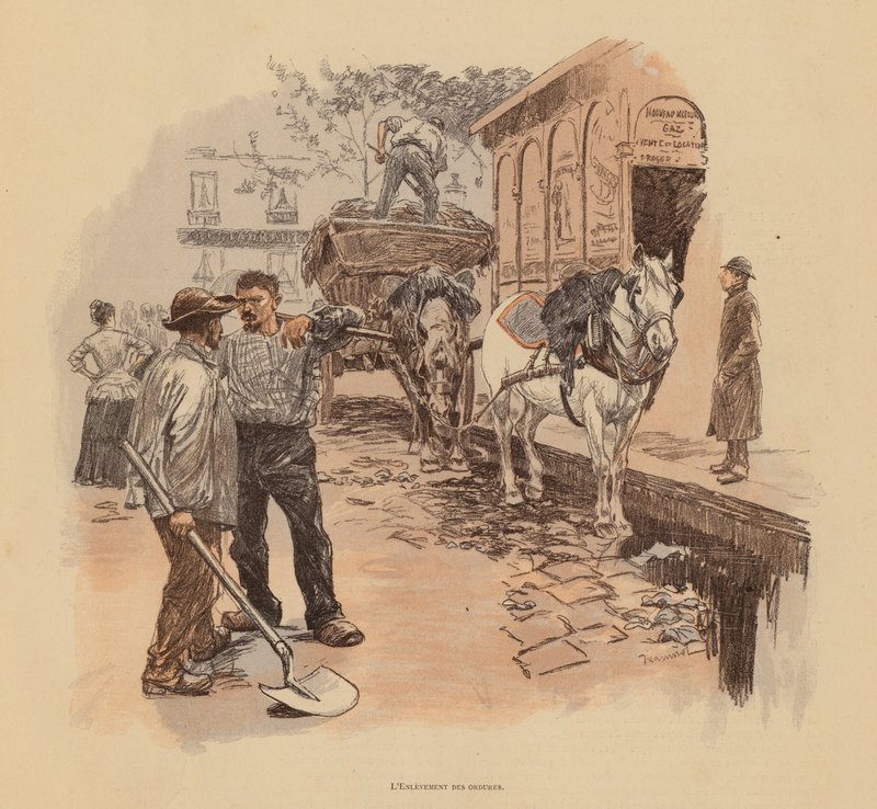 Pařížští uklízeči ulic (barevná litografie) od Pierre Georges Jeanniot