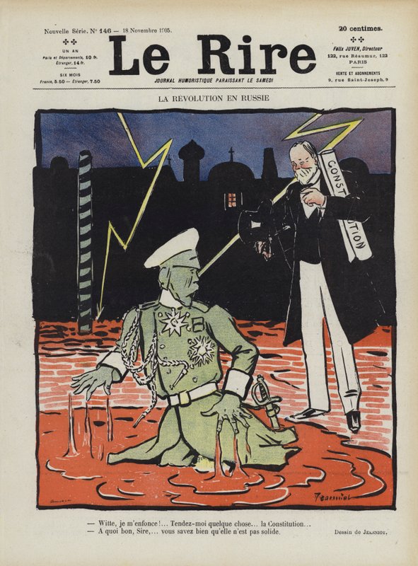 Revoluce v Rusku. Ilustrace pro Le Rire od Pierre Georges Jeanniot