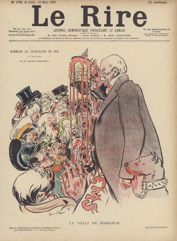 Bismarckův přípitek. Ilustrace pro Le Rire od Pierre Georges Jeanniot