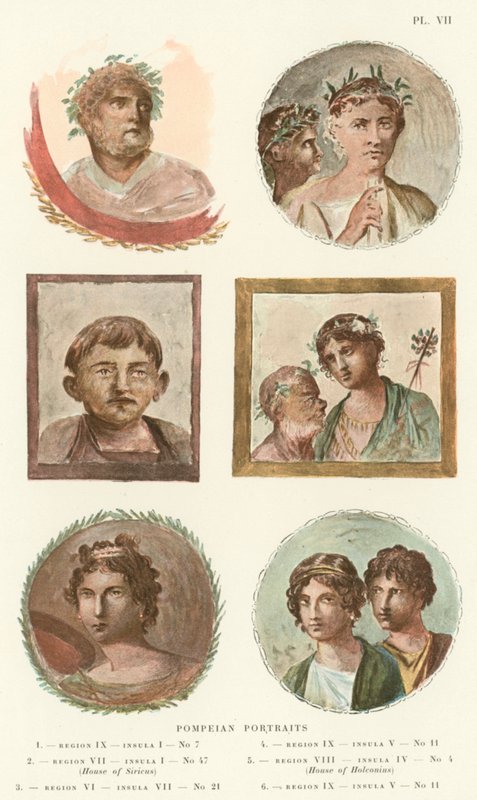 Pompejské portréty (barevné lito) od Pierre Gusman